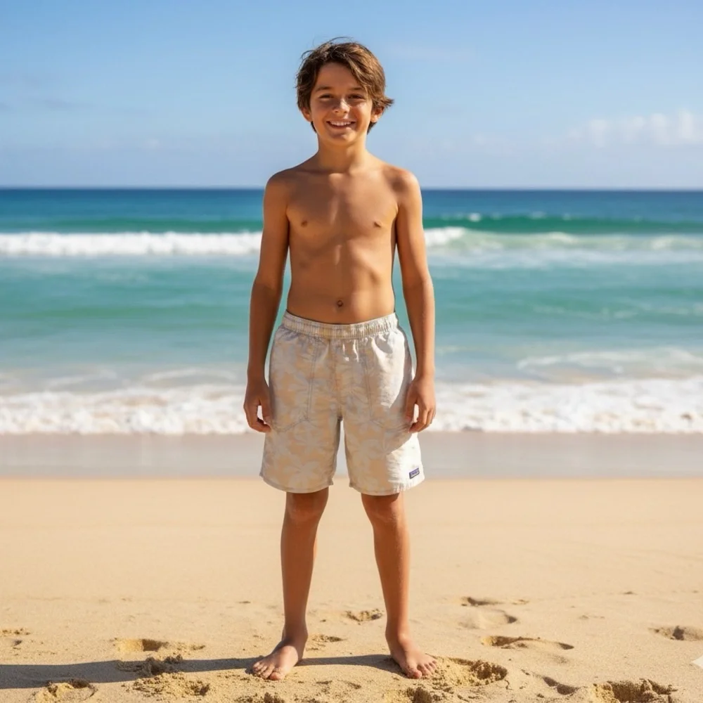 Patagonia Boys XL Floral Swim Shorts Flawed